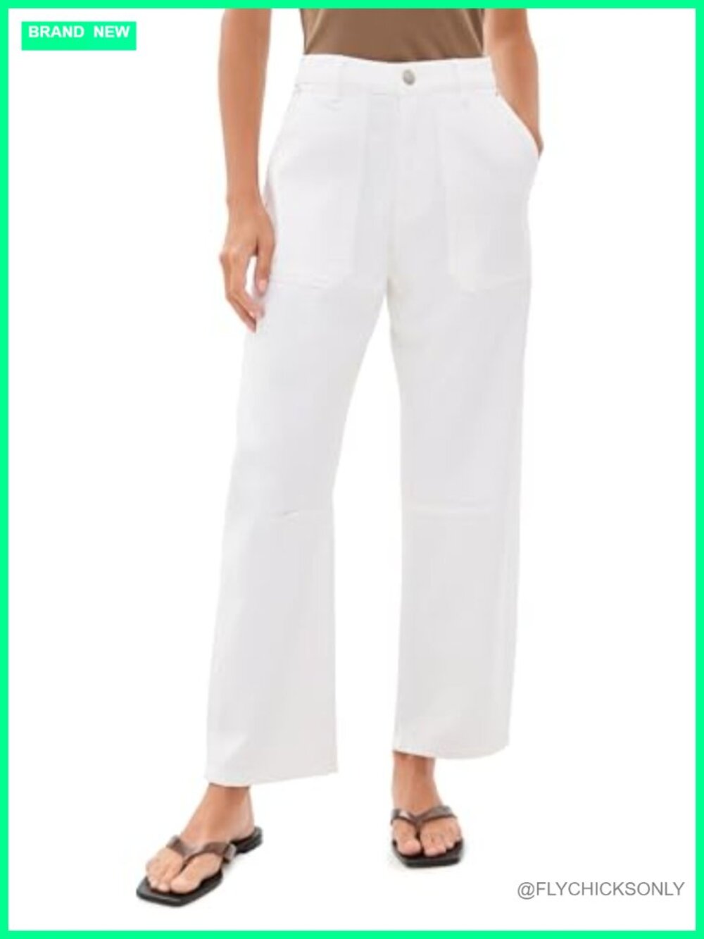 High Rise Easy Barrel Pants Mid-Weight Stretch Twill Loose Fit Chino